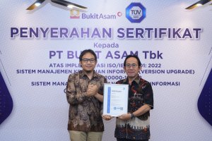 PTBA Raih Pengakuan Internasional dengan Sertifikasi ISO 20000-1:2018 untuk Layanan Teknologi Informasi