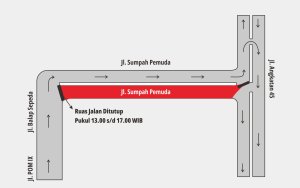 Rekayasa Lalu Lintas di Jalan Sumpah Pemuda Besok Siang, Perhatikan Jalur Alternatif Berikut!