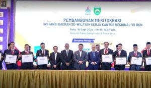 Bupati Ogan Ilir dan Sekda Ogan Ilir Hadiri Penandatanganan Komitmen Bersama Meritokrasi Kepala Daerah dengan Kepala BKN