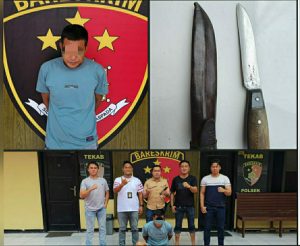 Polsek Indralaya Ungkap Kasus Sajam, Amankan Seorang Pria di Depan SPBU Muara Meranjat
