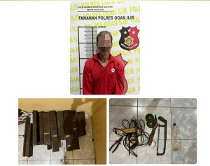 Satreskrim Polres Ogan Ilir Ungkap Kasus Pencurian Rel Kereta Api di Indralaya Utara