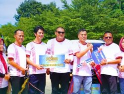 Wako dan Wawako Ikuti Jalan Santai Pengundian Hadiah Tabungan Pesirah Bank Sumsel Babel