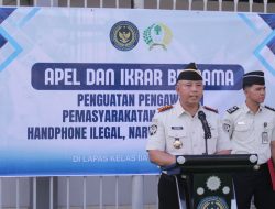 Lapas Tanjung Raja Laksanakan Apel Ikrar Pemasyarakatan Bersih dari Handphone, Narkoba, dan Penipuan