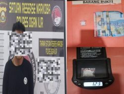 Satresnarkoba Polres Ogan Ilir Tangkap Pengedar Sabu di Meranjat III, Barang Bukti 1,23 Gram Diamankan