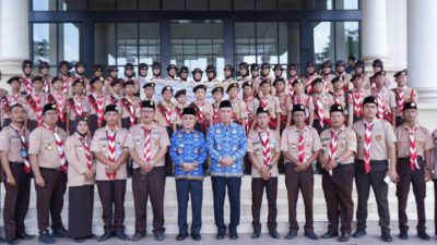 Wabup Ardani Lepas Kontingen Pramuka Ogan Ilir ke Jamda Sumsel IX 2026, Pesan Jaga Nama Baik Daerah