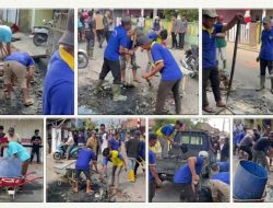 Wujud Kepedulian Lingkungan, Lapas Tanjung Raja Bersama Pemerintah dan Warga Bersihkan Saluran Air