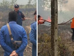 Api Lahap Lahan Bekas Kebun Karet di Wilayah Tanjung Batu Timur, Damkar dan Polisi Bergerak Cepat